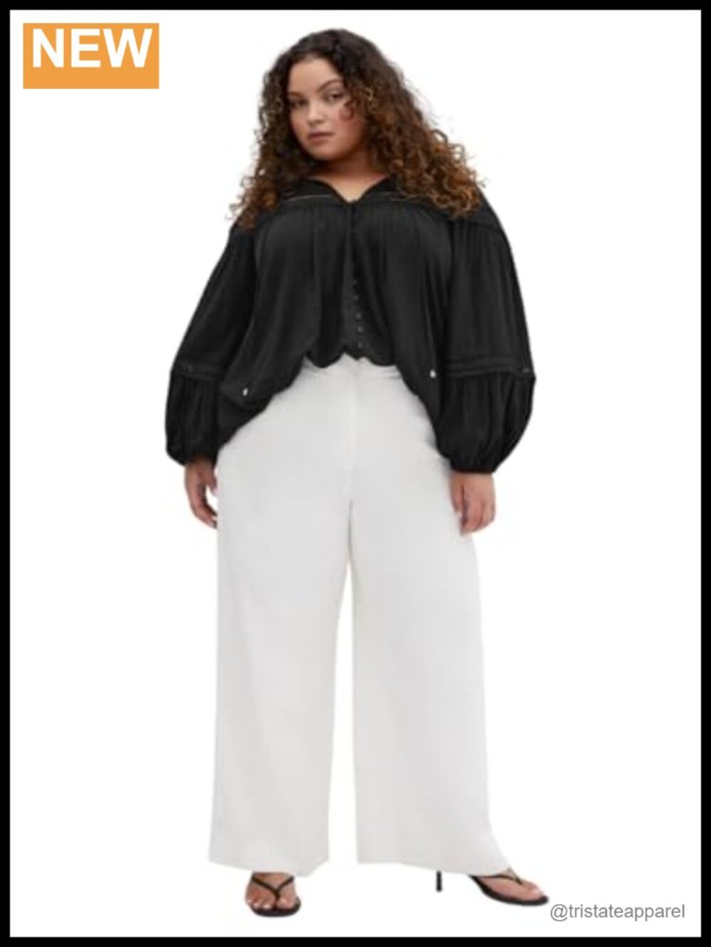 Plus Size Eyelash Lace Blouse Lightweight Stretchable Tie-Neck